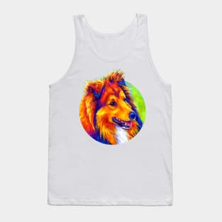 Colorful Rainbow Sheltie Dog Tank Top